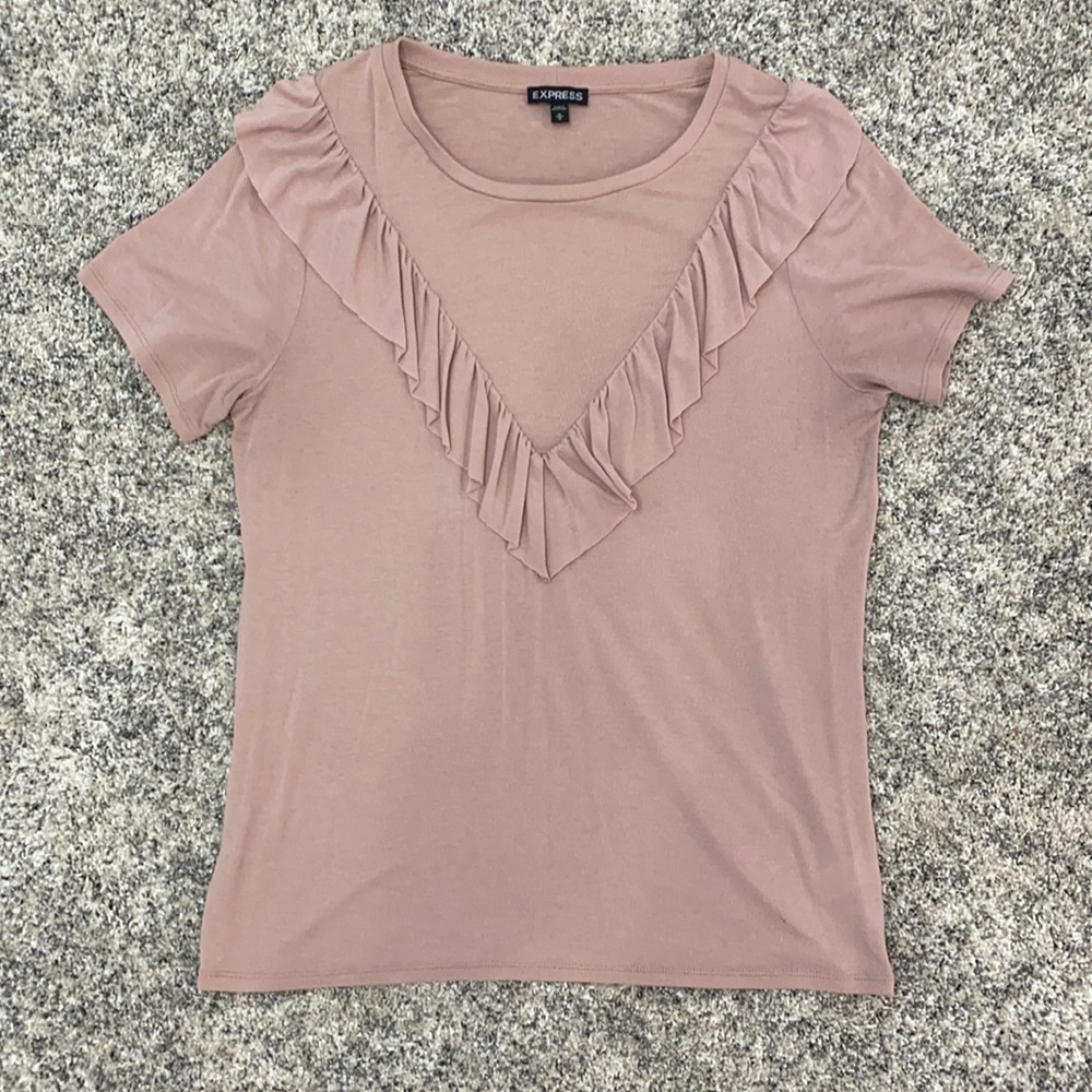 EXPRESS brand, size medium, knit tee with ruffle detail